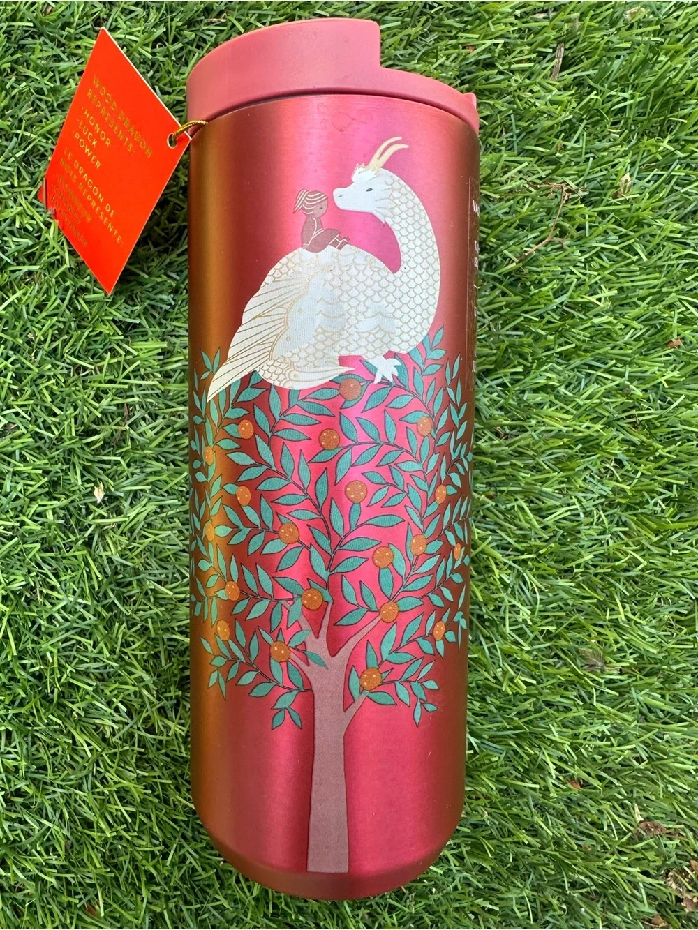 Starbucks 2024 Lunar New Year Metallic Red Travel Tumbler NWT
